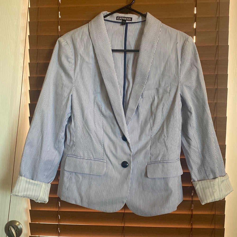 Express Striped boyfriend blazer